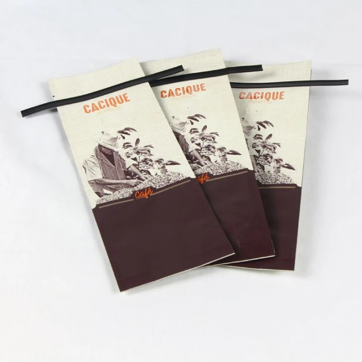 Bolsa de café hermética del papel de aluminio con la tira