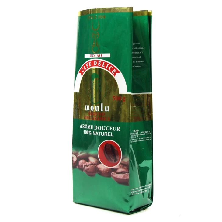 Laminado aluminio Material de la hoja lado fuelle bolsa de café