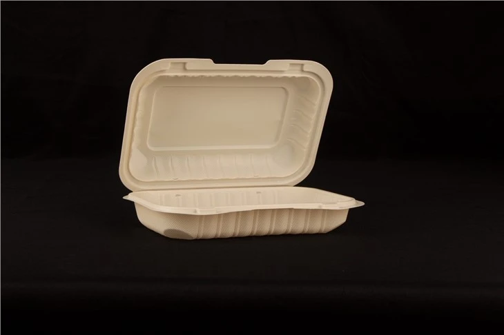 9x6 pulgadas con bisagras para ir Concha de almeja Mineral Llenado De Comida para Llevar Contenedor de Comida para Llevar Microondas