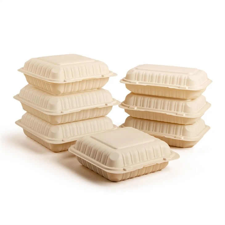 Contenedor de plástico desechable Pp de 9x6 pulgadas, caja de almuerzo para congelador de microondas, contenedor de almacenamiento de alimentos apilable con tapa de bloqueo