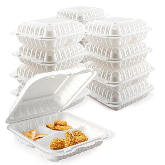 Precio de fábrica, tapa con bisagras cuadrada negra, plástico para llevar, embalaje de alimentos, cajas de pollo frito, contenedor de alimentos para tienda de delicatessen