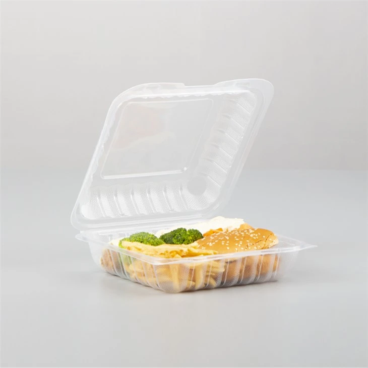 Contenedor de comida de plástico transparente