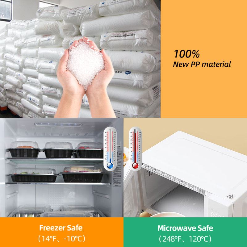 4 compartimentos a prueba de fugas apilables para microondas desechables de g...