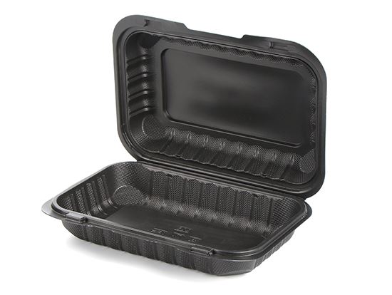 Contenedor de comida para llevar con bisagras de 9x6 pulgadas