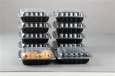 Recipientes para alimentos aptos para microondas de 3 compartimentos
