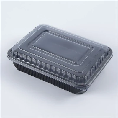 Contenedor de comida negra para preparar comidas