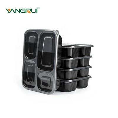 Caja Bento desechable para recipiente de comida de 4 compartimentos