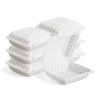 Recipientes redondos de plástico para comida para llevar