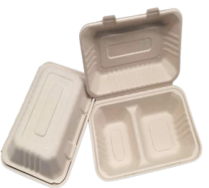 To Go Contenedores Con Tapas Bagazo 2 Compartimentos