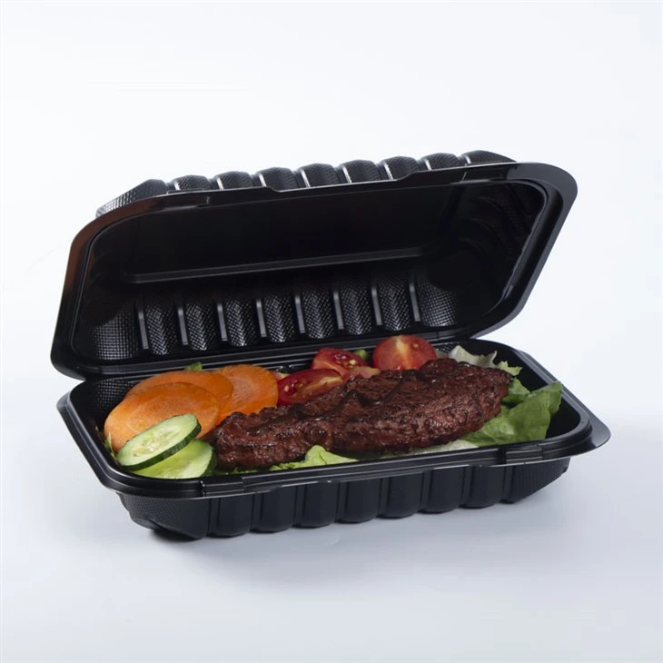 Caja de comida Takeou con tapa con bisagras