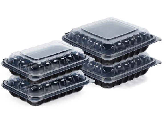 Caja de preparación de alimentos con bisagras antivaho